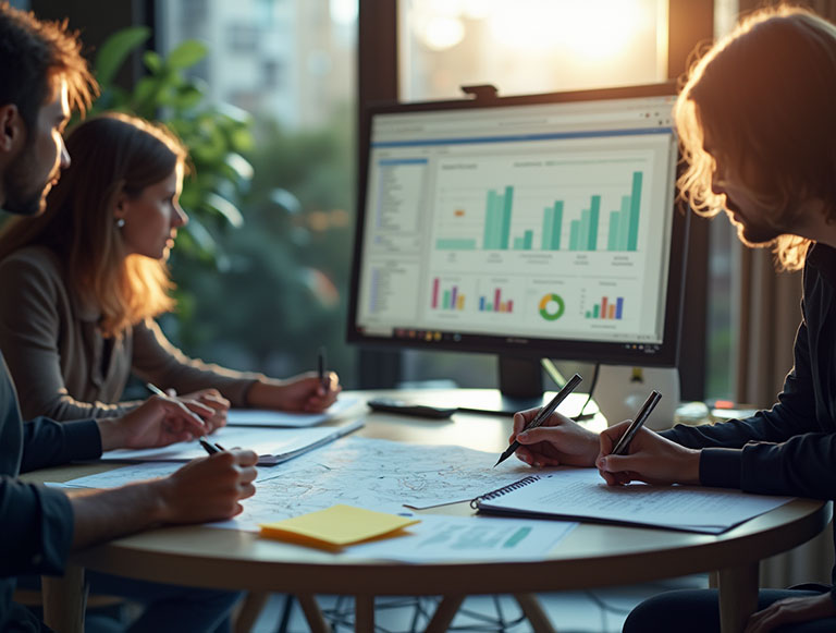 plano_subjetivo_desde_el_cliente_mirando_la_pantalla_del_asesor_con_un_excel_abierto